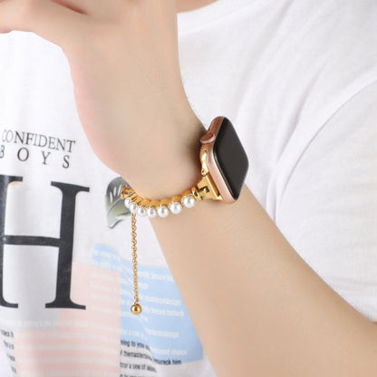 Rynx | For Apple Watch Series 8 41mm Pearl Bracelet Metal Watch Band (Gold)