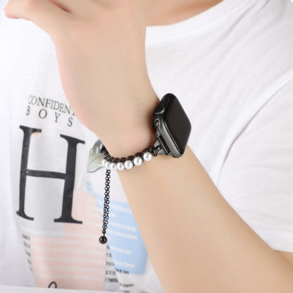 Rynx | For Apple Watch Series 8 45mm Pearl Bracelet Metal Watch Band (Black)