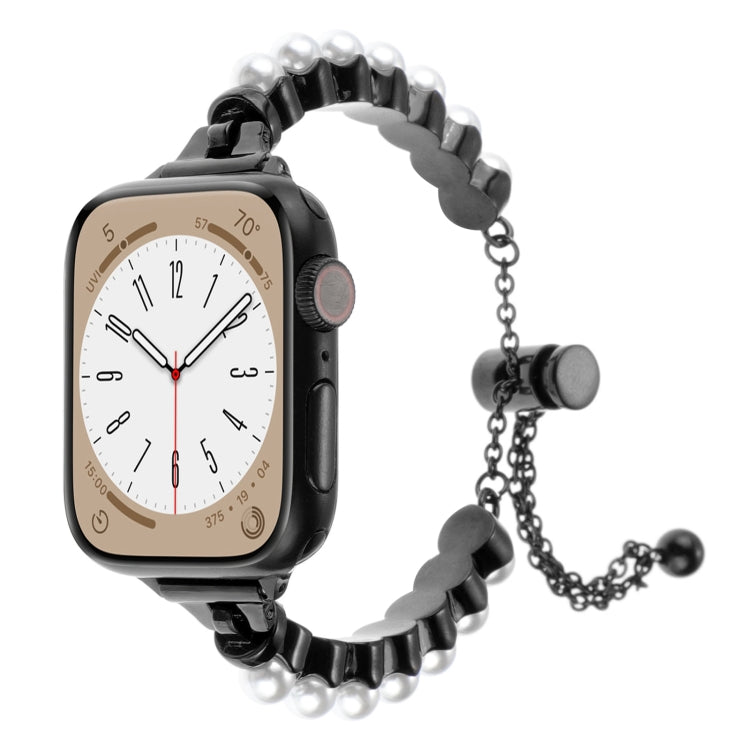 Rynx | For Apple Watch Series 5 40 mm Pearl Bracelet Metal Watch Band (Black)