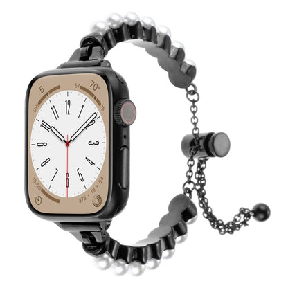 Rynx | For Apple Watch Series 5 40 mm Pearl Bracelet Metal Watch Band (Black)