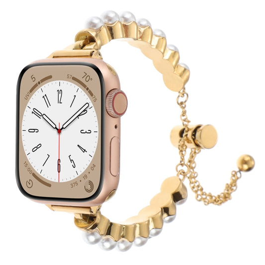 Rynx | For Apple Watch Series 4 40mm Pearl Bracelet Metal Watch Band (Gold)