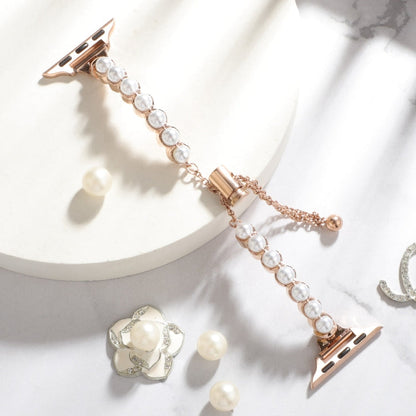 Rynx | For Apple Watch 42mm Pearl Bracelet Metal Watch Band (Rose Gold)