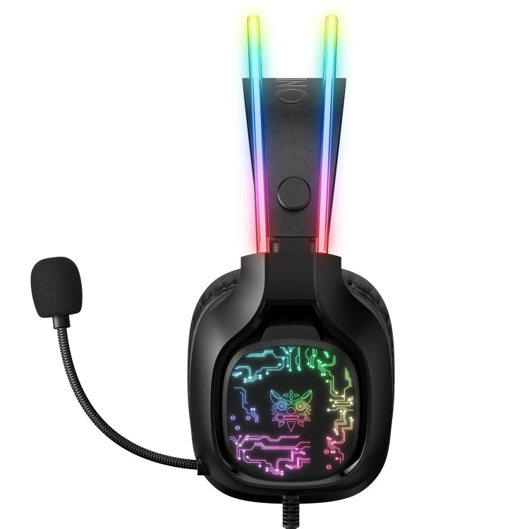 Rynx | ONIKUMA X22 USB + 3.5mm Colorful Light Wired Gaming Headset with Microphone, Cable Length: 1.8 m (Black)