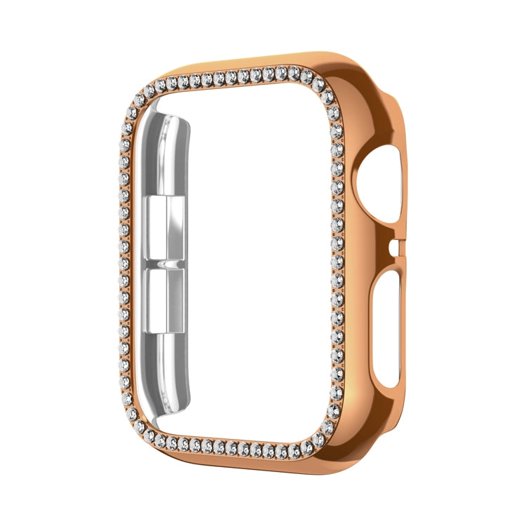 Rynx | For Apple Watch Series 9 / 8 / 7 45mm Plating Row Diamond Hollow PC Watch Case (Rose Gold)