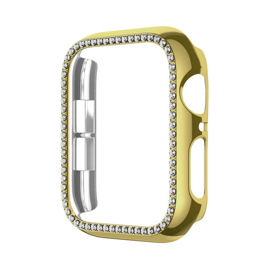 Rynx | For Apple Watch Series 9 / 8 / 7 41mm Plating Row Diamond Hollow PC Watch Case (Gold)