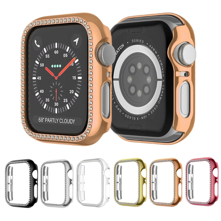 Rynx | For Apple Watch Series 9 / 8 / 7 45mm Plating Row Diamond Hollow PC Watch Case (Rose Gold)