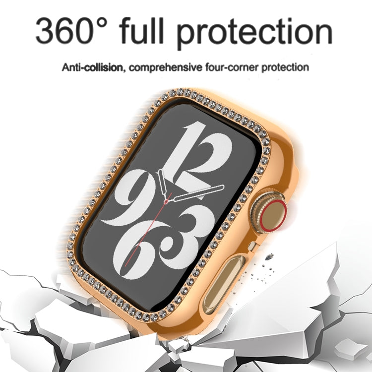 Rynx | For Apple Watch Series 9 / 8 / 7 41mm Plating Row Diamond Hollow PC Watch Case (Silver)