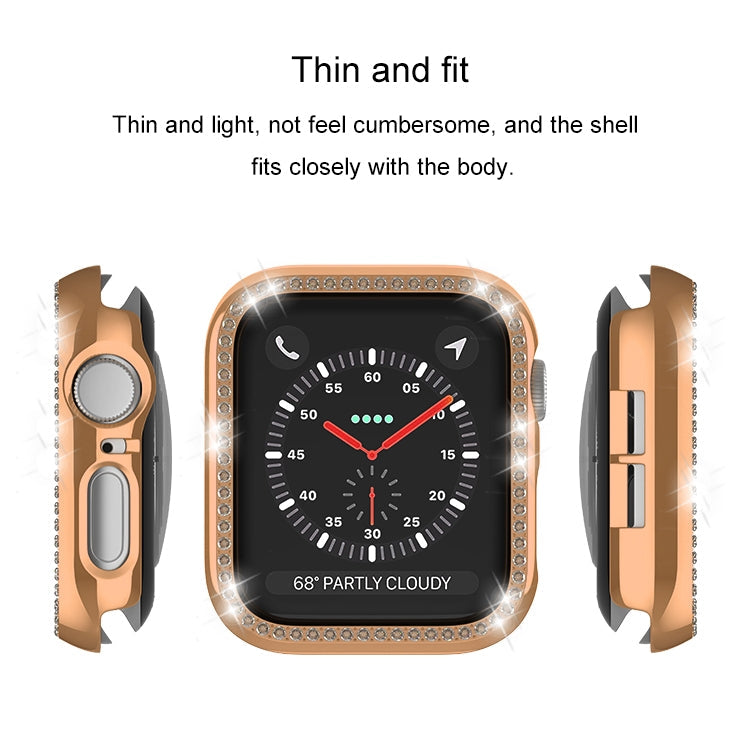 Rynx | For Apple Watch Series 9 / 8 / 7 41mm Plating Row Diamond Hollow PC Watch Case (Silver)