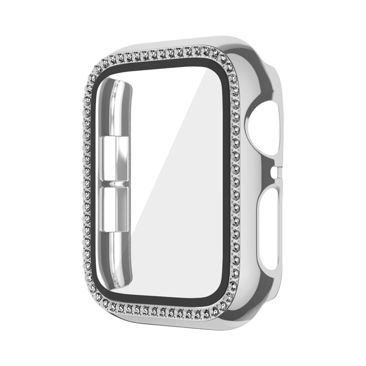 Rynx | For Apple Watch Series 9 / 8 / 7 45mm Plating Row Diamond PC Watch Case with Film (Silver)