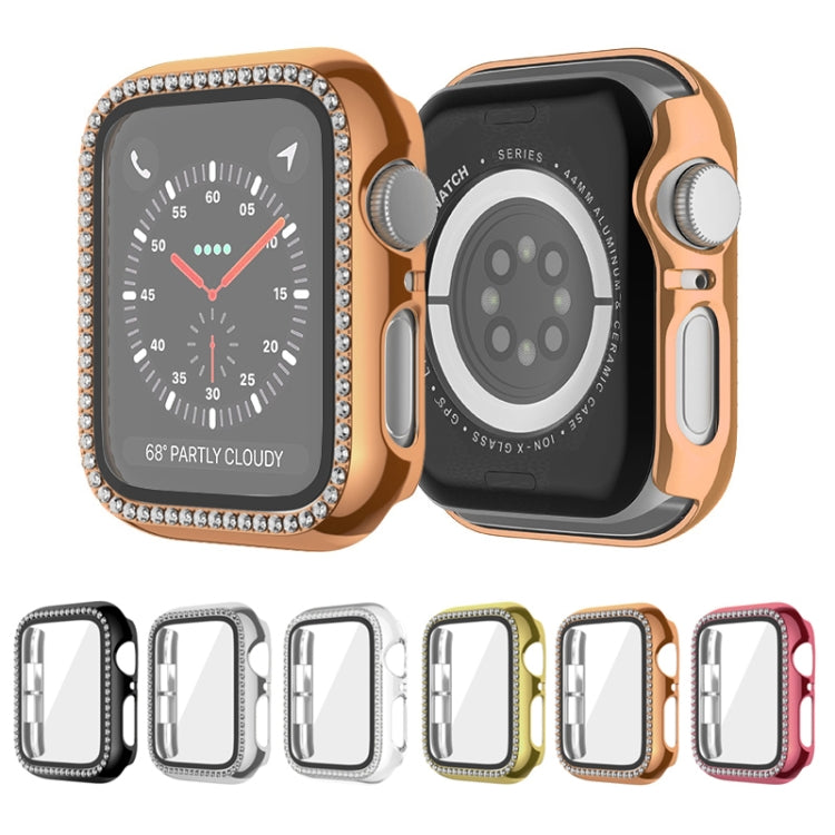 Rynx | For Apple Watch Series 9 / 8 / 7 45mm Plating Row Diamond PC Watch Case with Film (Silver)