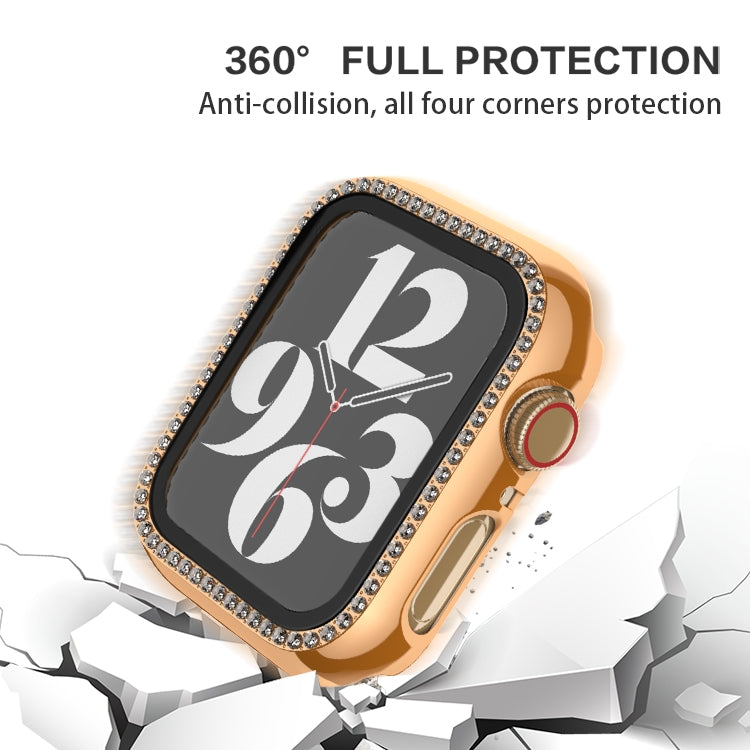 Rynx | For Apple Watch Series 9 / 8 / 7 45mm Plating Row Diamond PC Watch Case with Film (Silver)