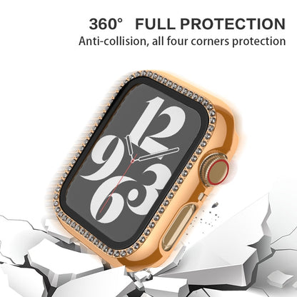 Rynx | For Apple Watch Series 9 / 8 / 7 45mm Plating Row Diamond PC Watch Case with Film (Silver)