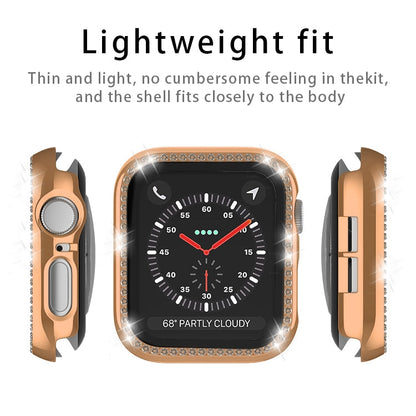 Rynx | For Apple Watch Series 9 / 8 / 7 45mm Plating Row Diamond PC Watch Case with Film (Silver)