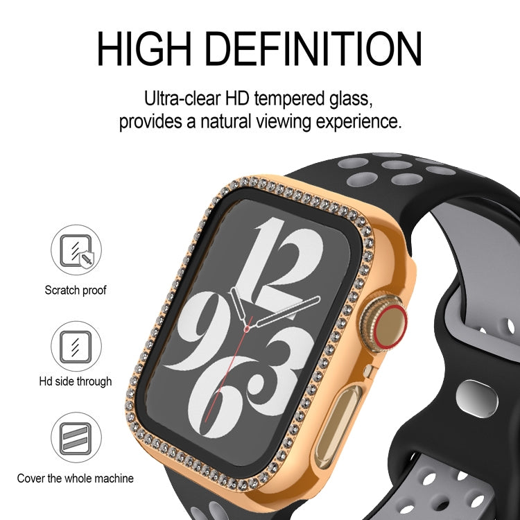 Rynx | For Apple Watch Series 9 / 8 / 7 45mm Plating Row Diamond PC Watch Case with Film (Silver)