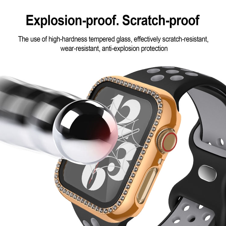 Rynx | For Apple Watch Series 9 / 8 / 7 45mm Plating Row Diamond PC Watch Case with Film (Silver)