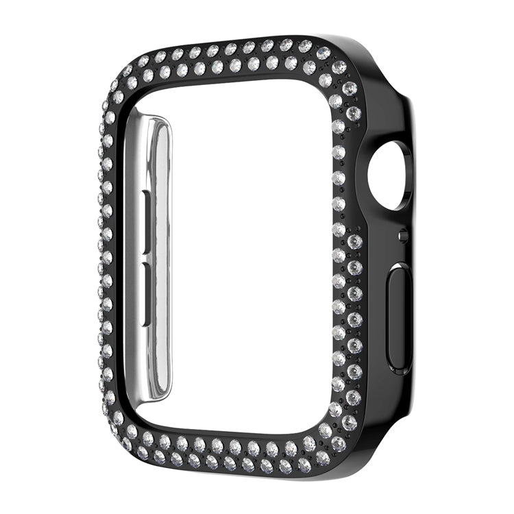 Rynx | For Apple Watch Series 3 / 2 / 1 38mm Coating Dual-Row Diamond Hollow PC Watch Case (Black)