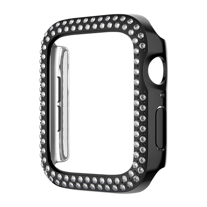 Rynx | For Apple Watch Series 3 / 2 / 1 38mm Coating Dual-Row Diamond Hollow PC Watch Case (Black)