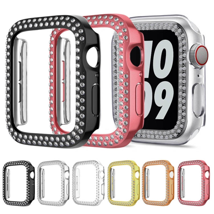 Rynx | For Apple Watch Series 3 / 2 / 1 38mm Coating Dual-Row Diamond Hollow PC Watch Case (Black)
