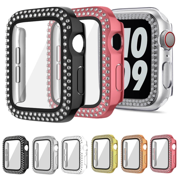 Rynx | For Apple Watch Series 9 / 8 / 7 45mm Plating Dual-Row Diamond PC Watch Case with Film (Transparent)