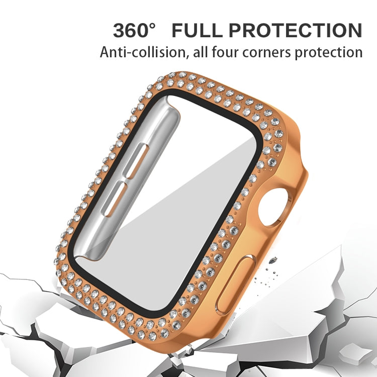 Rynx | For Apple Watch Series 9 / 8 / 7 45mm Plating Dual-Row Diamond PC Watch Case with Film (Transparent)