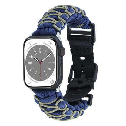 Rynx | For Apple Watch Series 9 45mm Dual-Layer Braided Paracord Buckle Watch Band (Marine Green)