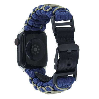 Rynx | For Apple Watch Series 9 45mm Dual-Layer Braided Paracord Buckle Watch Band (Marine Green)