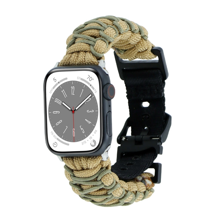 Rynx | For Apple Watch Series 5 40mm Dual-Layer Braided Paracord Buckle Watch Band (Khaki Army Green)