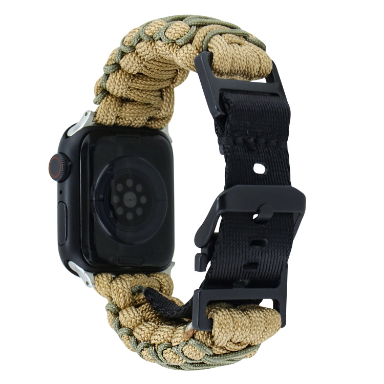 Rynx | For Apple Watch Series 5 40mm Dual-Layer Braided Paracord Buckle Watch Band (Khaki Army Green)