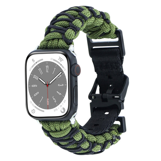 Rynx | For Apple Watch Series 4 40mm Dual-Layer Braided Paracord Buckle Bracelet (Army Green Black)