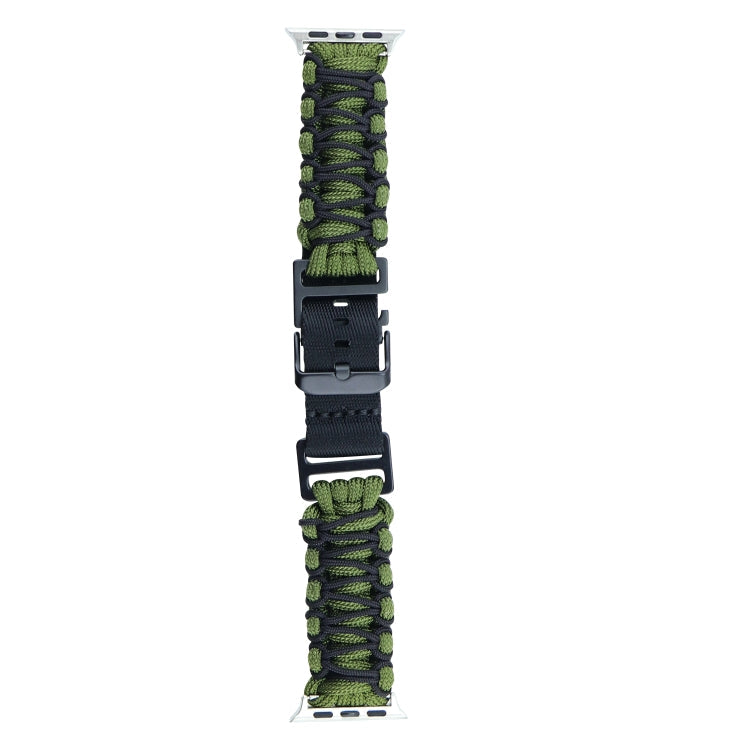 Rynx | For Apple Watch Series 4 40mm Dual-Layer Braided Paracord Buckle Bracelet (Army Green Black)