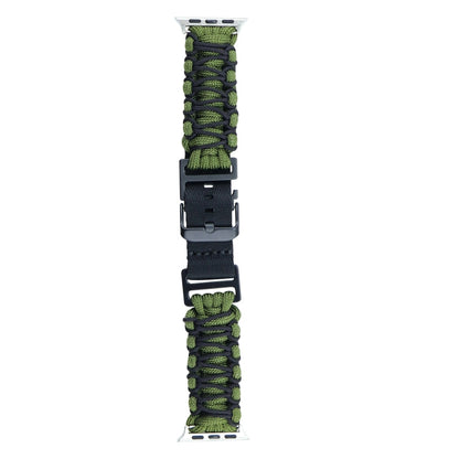 Rynx | For Apple Watch Series 4 40mm Dual-Layer Braided Paracord Buckle Bracelet (Army Green Black)
