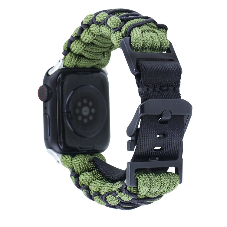 Rynx | For Apple Watch Series 4 40mm Dual-Layer Braided Paracord Buckle Bracelet (Army Green Black)