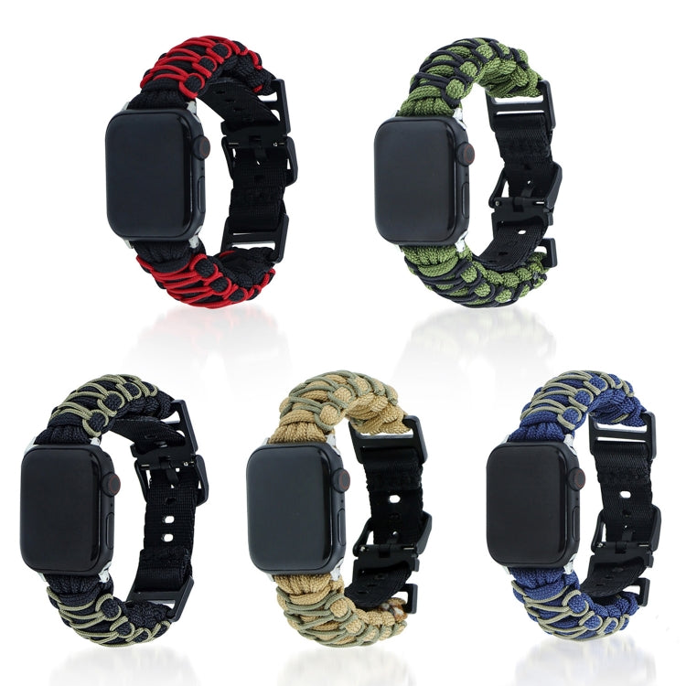 Rynx | For Apple Watch Series 4 40mm Dual-Layer Braided Paracord Buckle Bracelet (Army Green Black)