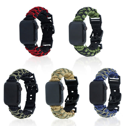 Rynx | For Apple Watch Series 4 40mm Dual-Layer Braided Paracord Buckle Bracelet (Army Green Black)