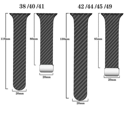 Rynx | For Apple Watch Series 9 45mm Carbon Fiber Magnetic Silver Buckle Watch Band (Black Orange)