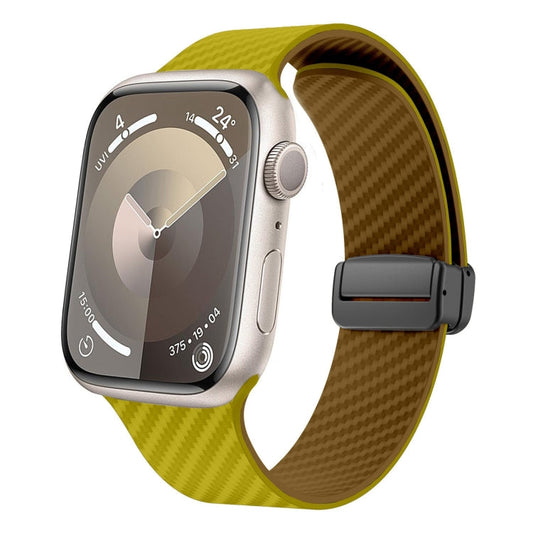 Rynx | For Apple Watch Series 8 41mm Carbon Fiber Magnetic Black Buckle Watch Band (Olive Brown)