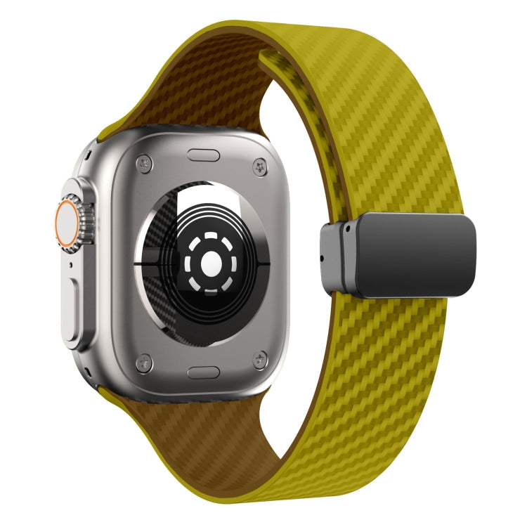 Rynx | For Apple Watch Series 8 41mm Carbon Fiber Magnetic Black Buckle Watch Band (Olive Brown)