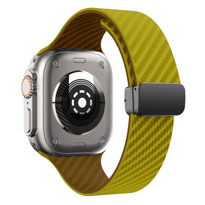 Rynx | For Apple Watch Series 8 41mm Carbon Fiber Magnetic Black Buckle Watch Band (Olive Brown)