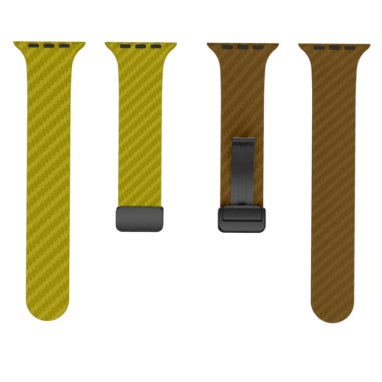 Rynx | For Apple Watch Series 8 41mm Carbon Fiber Magnetic Black Buckle Watch Band (Olive Brown)