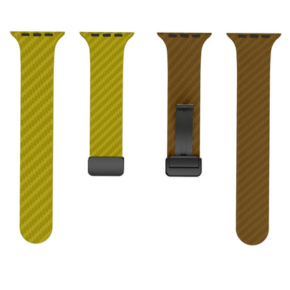 Rynx | For Apple Watch Series 8 41mm Carbon Fiber Magnetic Black Buckle Watch Band (Olive Brown)