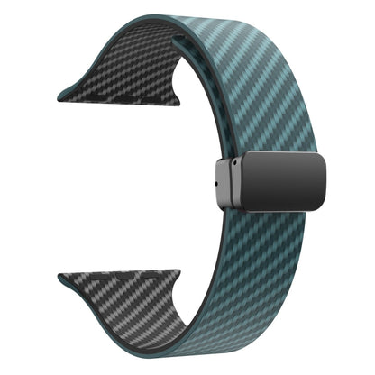 Rynx | For Apple Watch Series 5 40mm Carbon Fiber Magnetic Black Buckle Watch Band (Dark Green Black)