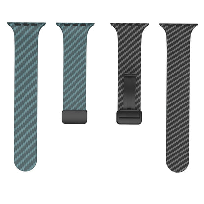 Rynx | For Apple Watch Series 5 40mm Carbon Fiber Magnetic Black Buckle Watch Band (Dark Green Black)