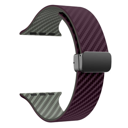 Rynx | For Apple Watch Series 4 40 mm Carbon Fiber Magnetic Black Buckle Watch Band (Purple Green)