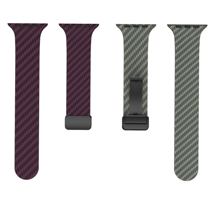 Rynx | For Apple Watch Series 4 40 mm Carbon Fiber Magnetic Black Buckle Watch Band (Purple Green)