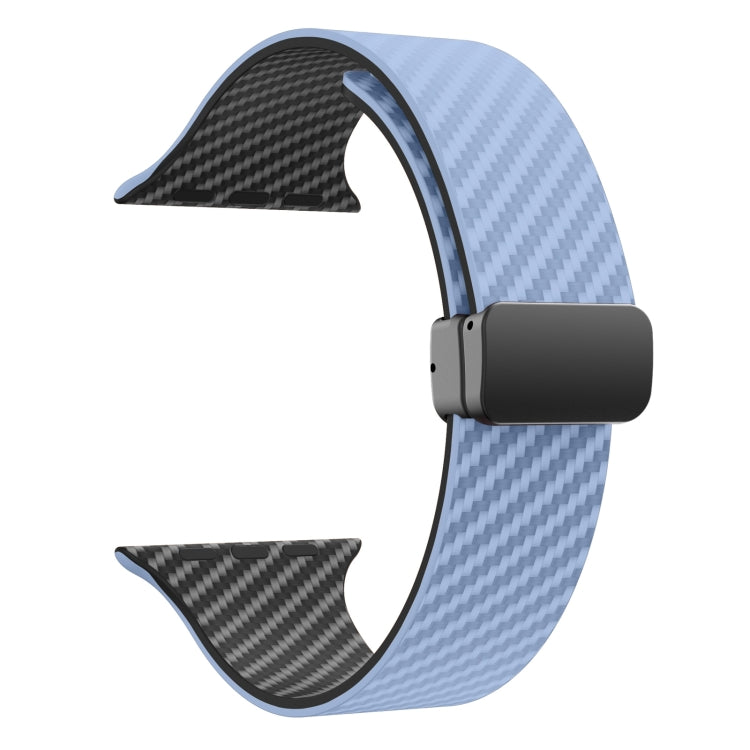 Rynx | For Apple Watch Series 4 40mm Carbon Fiber Magnetic Black Buckle Watch Band (Light Blue Black)