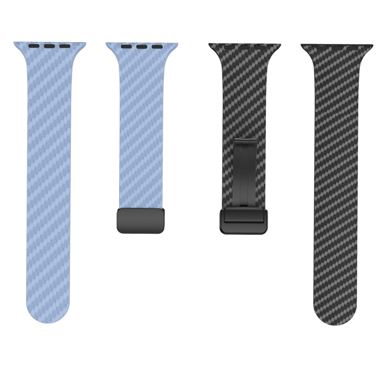 Rynx | For Apple Watch Series 4 40mm Carbon Fiber Magnetic Black Buckle Watch Band (Light Blue Black)