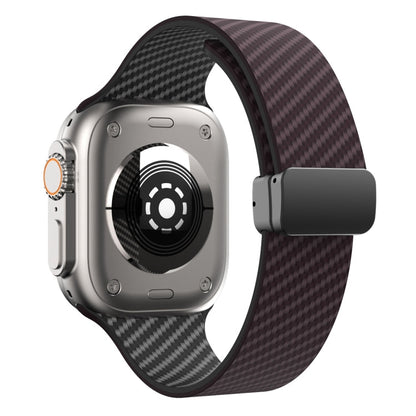 Rynx | For Apple Watch Series 4 40mm Carbon Fiber Magnet Black Buckle Bracelet (Dark Brown Black)