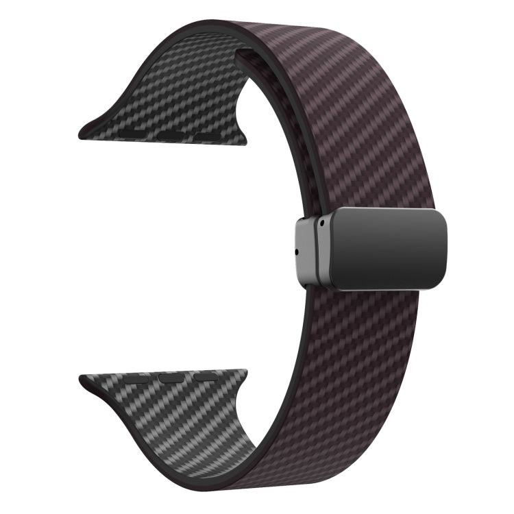 Rynx | For Apple Watch Series 4 40mm Carbon Fiber Magnet Black Buckle Bracelet (Dark Brown Black)
