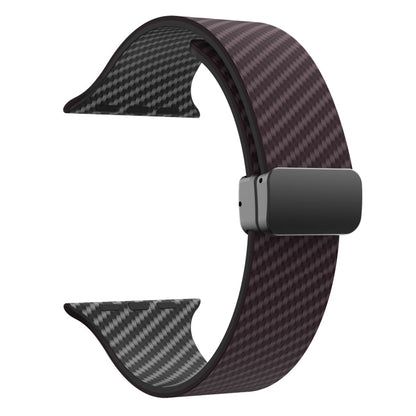 Rynx | For Apple Watch Series 4 40mm Carbon Fiber Magnet Black Buckle Bracelet (Dark Brown Black)