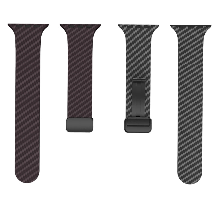 Rynx | For Apple Watch Series 4 40mm Carbon Fiber Magnet Black Buckle Bracelet (Dark Brown Black)